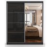 Šatní skriňa MULTI 31 - 183 cm, Čierna/Čierny Lesk
