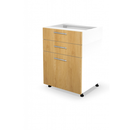 Dolná skrinka so zásuvkami VENTO D3S-60/82, medový dub