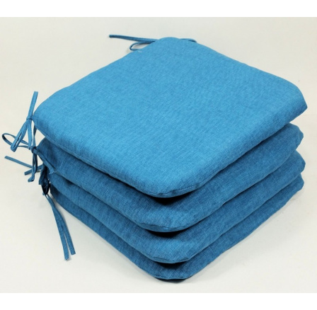 Vankúš na sedenie 40x40 cm tyrkysová látka - sada 4 kusov