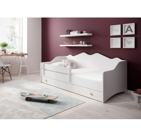 Posteľ s matracom EMKA Pink, White 160x80 White Posteľ s matracom EMKA Pink, White 160x80 White