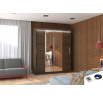Posuvná skriňa so zrkadlom a LED osvetlením DALLAS 180 Choco+Choco