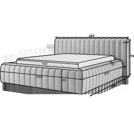 Posteľ Carilla + Kovový rám/Plynový zdvihák/Úložný priestor 160x200 Coralline 03 1