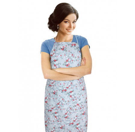 Kuchynská zástera kvietie na šedej