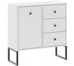 Komoda LINEA 1D3S, Biela/Čierna