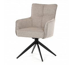 Jedálenská stolička, taštičkové pružiny v sedáku, 180° otočný mechanizmus, lanýžová vodeodolná látka, čierny kov