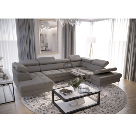 Rohová sedacia súprava GALAXY MAX II, relax s funkciou spania 215x350x170 - sivá, pravá Rohová sedacia súprava GALAXY MAX II, relax s funkciou spania 215x350x170 - sivá, pravá