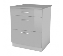 Kuchynská skrinka Femme SZ60 3SZ, sivý lesk