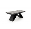 Jedálenský stôl HILARIO, efekt čierneho mramoru/Čierna