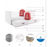 Detská posteľ RICO s prístelkou 90x190 cm, s matracami, Biela/Biela