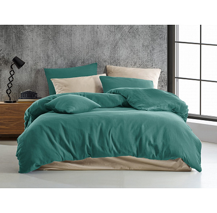 Francúzske mušelínové obliečky petrolejové 200x200