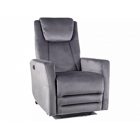 Polohovacie kreslo ADONIS VELVET, Sivý Bluvel 14