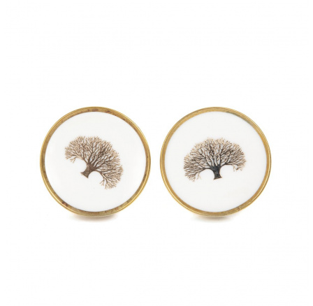 Furniture handles GAYA metal with marble 4x4cm 874821 Furniture handles GAYA metal with marble 4x4cm 874821