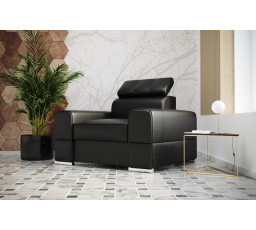 Kreslo ROYAL prírodná koža - čierna koža