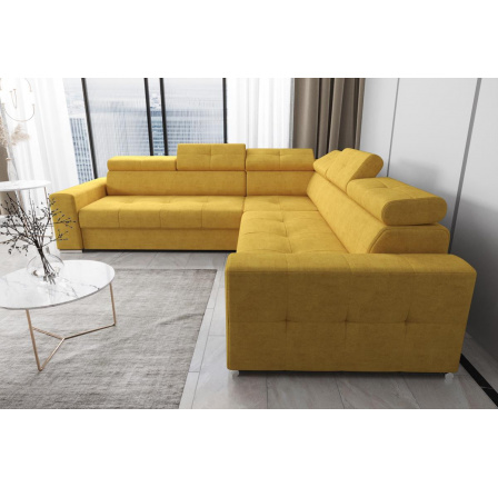 Rohová sedacia súprava s funkciou spania MARGO MAX 270x270 - žltá, pravá Rohová sedacia súprava s funkciou spania MARGO MAX 270x270 - žltá, pravá
