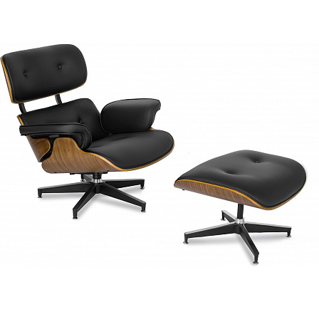 Kreslo Relaxačné PALERMO s Podnožkou Čierna Ekokoža