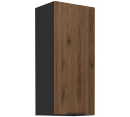 Horná skrinka MONZA - 40 G-90 1F, Čierna mat/Orech