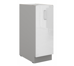 Dolní skřínka BIANCA - 30 D CARGO BB, Šedá / Bílý lesk