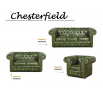 Sedacia súprava Chesterfield Classic 3+2+1 koža zelená