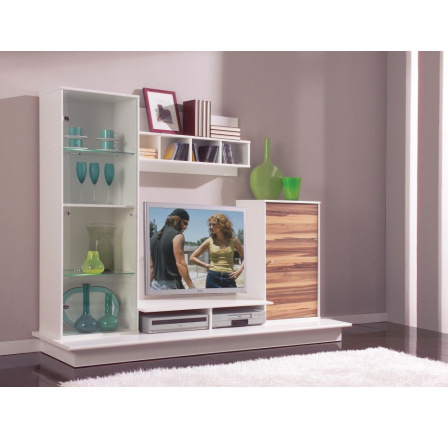 Pozrite sa na byt. stena biela MAT/orech Baltimore+LED (P6RULK) (MM)*** POSLEDNÝ KUS - VÝPREDAJ PAL #3