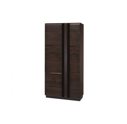 PORTI 70 - SKRIŇA dub čokoláda/elementy čierny lesk- montovaný nábytok (SZ) (K150-Z)