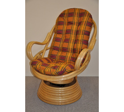 Ratanové hojdacie kreslo Swivel honey ochre vankúš