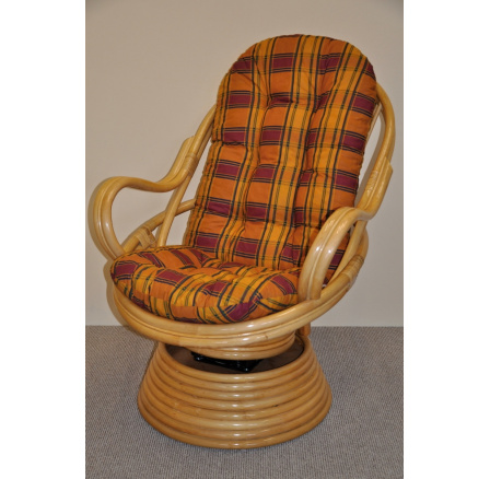Ratanové hojdacie kreslo Swivel honey ochre vankúš Ratanové hojdacie kreslo Swivel honey ochre vankúš