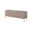 TV skrinka Nicole 150 cm - staroružová MDF / zlaté nohy