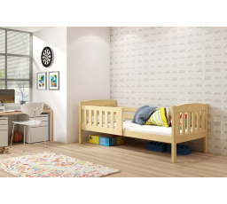 Detská posteľ KUBUS 90x200 cm s matracom, Prírodná