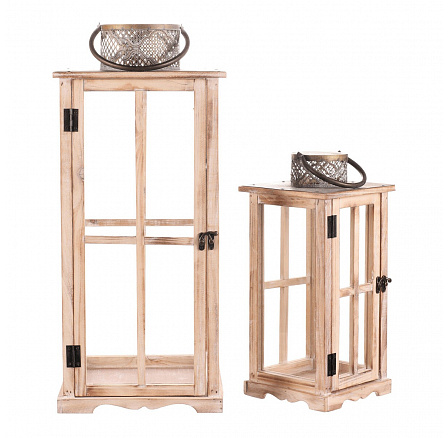 Lucerna dřevěná - čtyřboká, cena za sadu 2 ks Lucerna dřevěná - čtyřboká, cena za sadu 2 ks