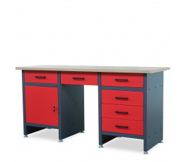 Dielenský stôl FRANK, 1700 x 850 x 600 mm, antracitovo-červený