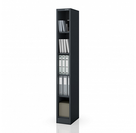 Úzky kovový regál, archivačný na dokumenty antracitový: TIM 250 x 1850 x 400 mm Úzky kovový regál, archivačný na dokumenty antracitový: TIM 250 x 1850 x 400 mm