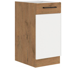 Dolná skrinka VIGO - 40 D 1F BB, Dub Lancelot / Biely lesk