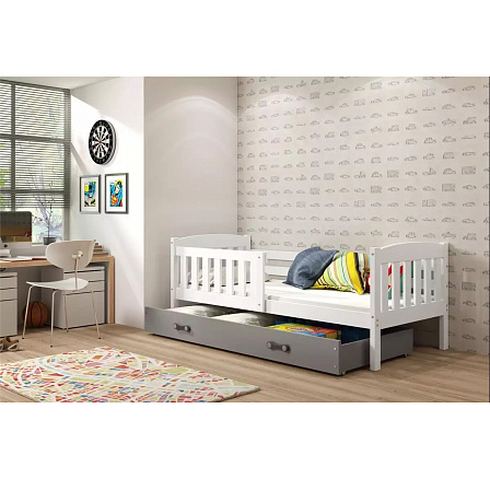Posteľ Kuba 90x200 biela/grafit Posteľ Kuba 90x200 biela/grafit