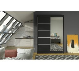 Šatní skriňa LINORA III 120, Čierna