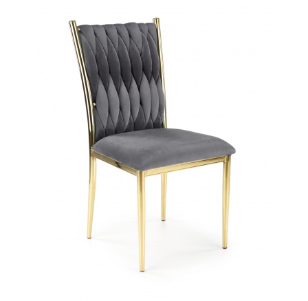 Jedálenská stolička K436, sivá/zlatá