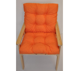 Poduška na záhradné kreslo s nízkym operadlom - látka oranžový melír