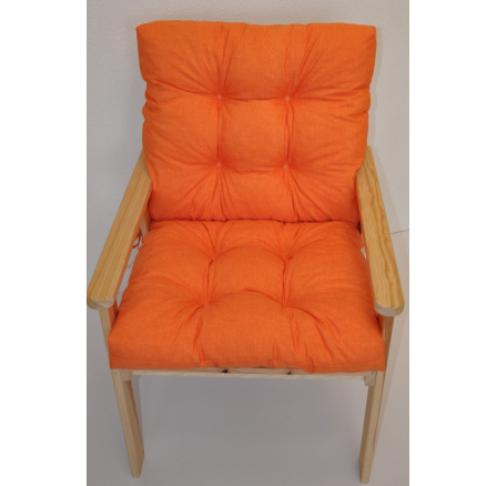 Poduška na záhradné kreslo s nízkym operadlom - látka oranžový melír