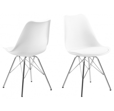 Stolička Eris PP biela/chrómová