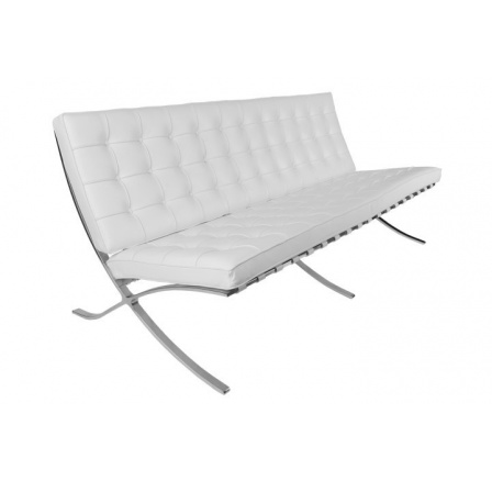 Sofa BA3 3miestna, biela ekokoža PU