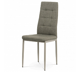 Jedálenská stolička, látka cappuccino, matný kov cappuccino