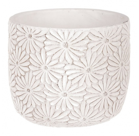 Obal betonový - květinový vzor, barva bílá