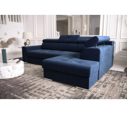 Rohová sedacia súprava s funkciou spania MARGO I 260×185 - modrá, pravá