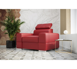 Kreslo ROYAL prírodná koža - červená koža