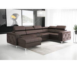 Rohová sedacia súprava ORION MAX III s funkciou spania 165x320x185 cm prírodná koža - prírodná koža - voliteľná farba, Pravá strana