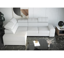 Rohová sedacia súprava ROYAL II 280×210 - biela eko koža, ľavá