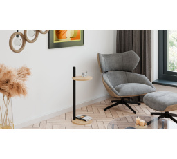 Pomocný stolík Claro okrúhly priemer 30 cm - rôzne farby na výber - Dub Artisan, Čierny Mat