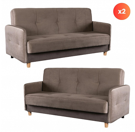 Sada 2x Rozkladacia Pohovka CUBA Béžová