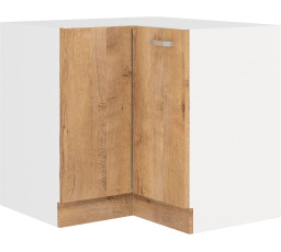 Dolní rohová skřínka SARA - 89x89 DN 1F BB, Bílá / Dub Lefkas