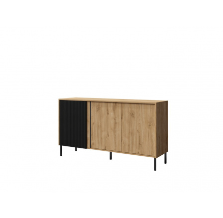 Komoda Michel R2 3d, dub/čierne lamely