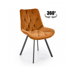 Jedálenská otočná stolička K519, Škoricová/Čierna